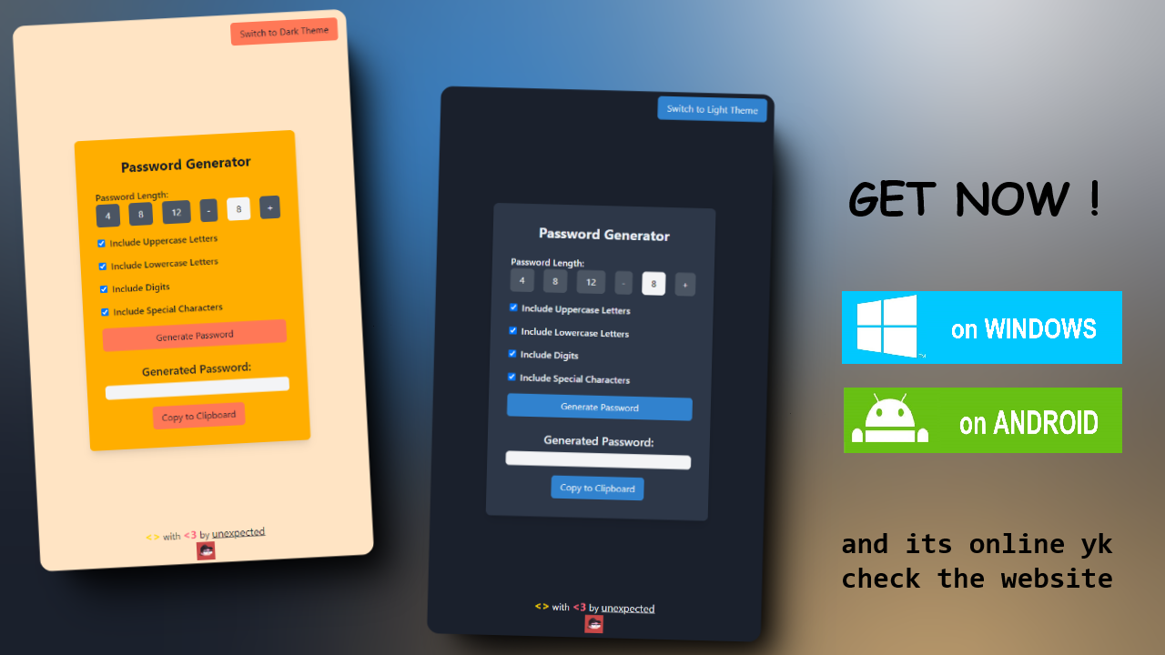 Password manager mockup